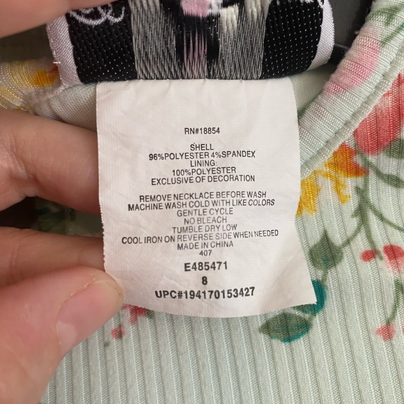 Rare Edition Green with floral print dress sz 8 - Picture 2 of 5